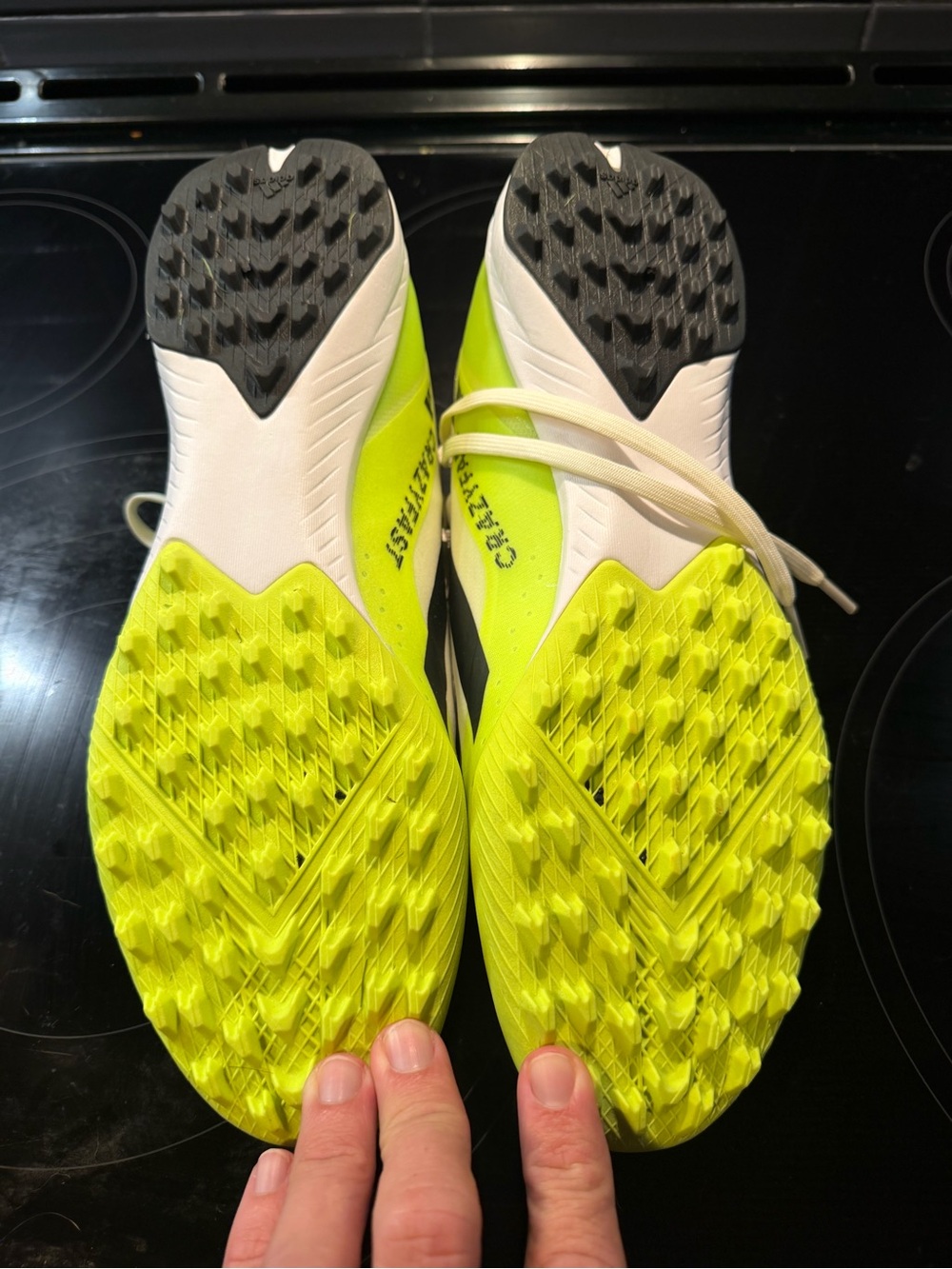 adidas X Crazyfast League Turf Soccer Shoes – White/Lucid Lemon/Core Black - Picture 3 of 5